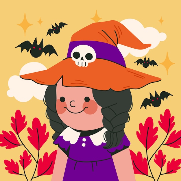 ハロウィーンシーズンのフラットイラスト