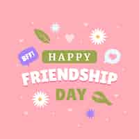 Бесплатное векторное изображение Плоская иллюстрация к празднованию международного дня дружбы