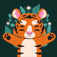 Бесплатное векторное изображение Плоская иллюстрация к международному дню тигра