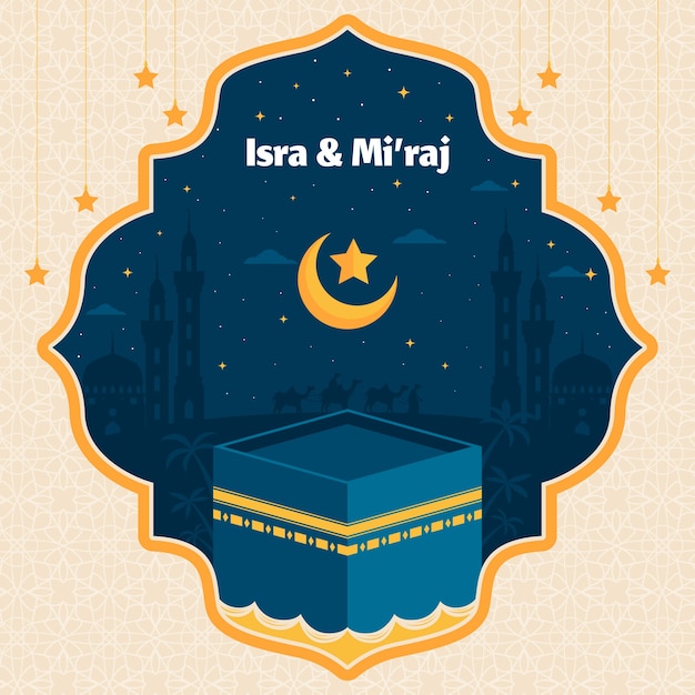Бесплатное векторное изображение Плоская иллюстрация для isra miraj