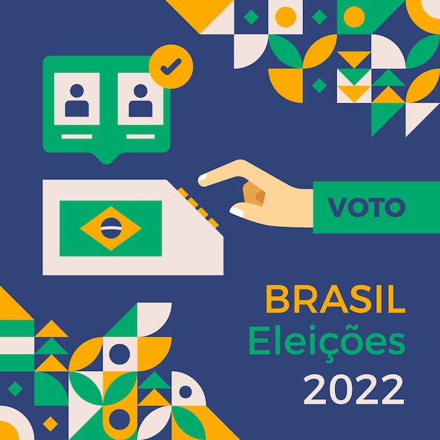無料ベクター ブラジルの大統領選挙のフラットの図