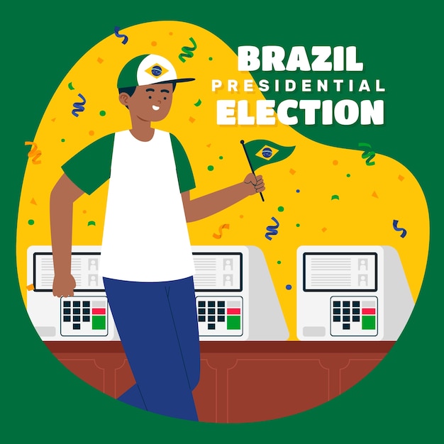 Бесплатное векторное изображение Плоская иллюстрация к президентским выборам в бразилии