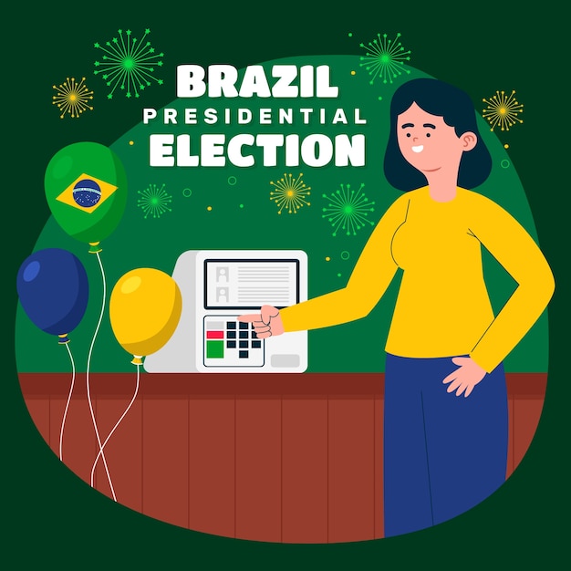 無料ベクター ブラジルの大統領選挙のフラットの図