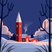 Бесплатное векторное изображение Плоская иллюстрация для празднования зимнего сезона