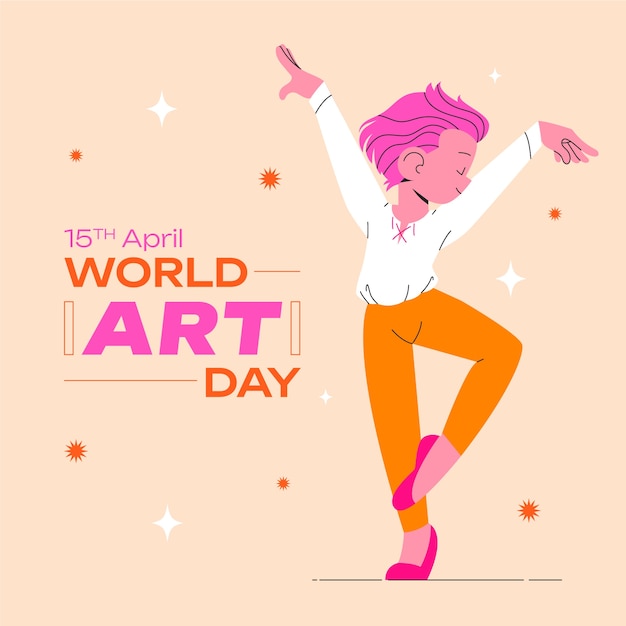 Плоская иллюстрация для Всемирного дня искусства
