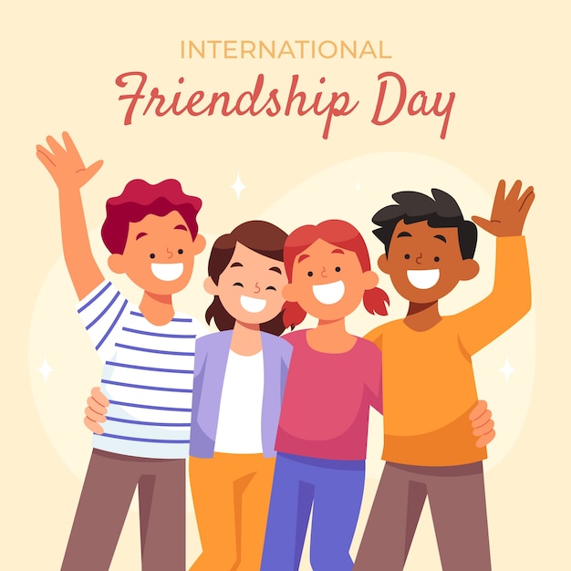 Плоская иллюстрация для празднования дня дружбы