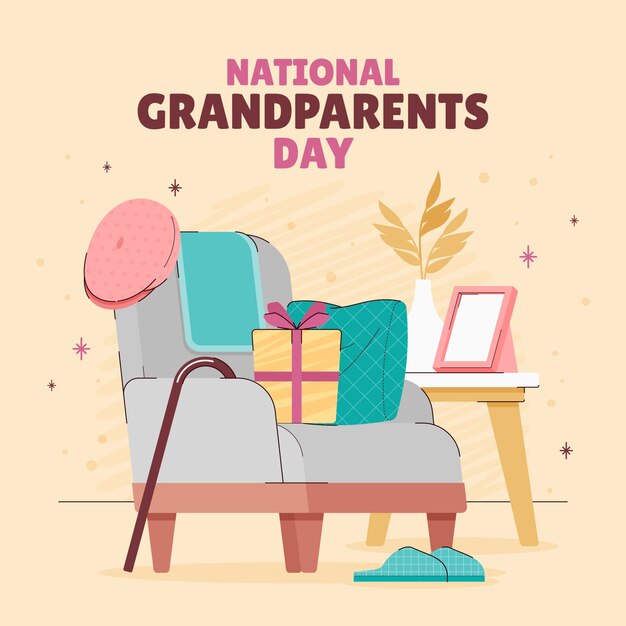 Free vector flat illustration for grandparents day celebration