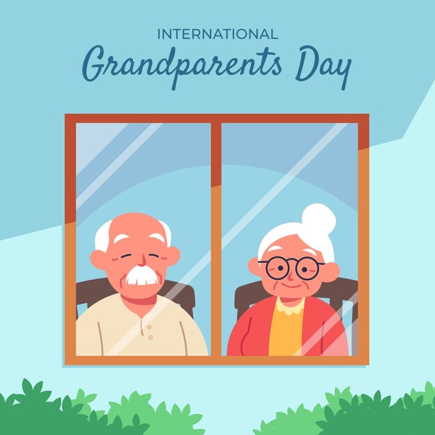 Flat illustration for grandparents day celebration