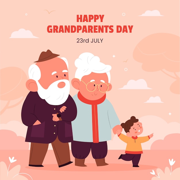 Free vector flat illustration for grandparents day celebration