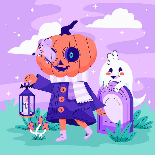 Flat illustration for halloween celebration