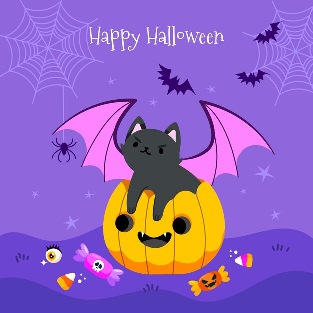 Flat illustration for halloween celebration