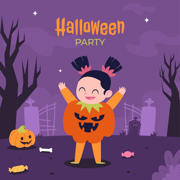 Free vector flat illustration for halloween season