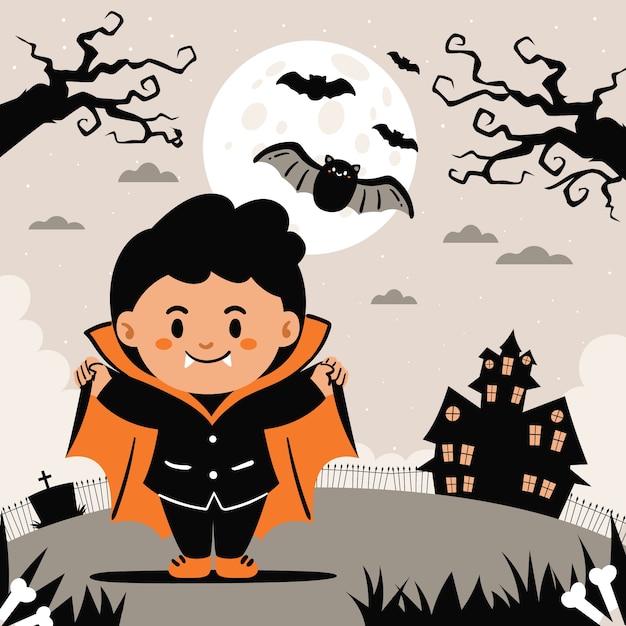 Free vector flat illustration for halloween season