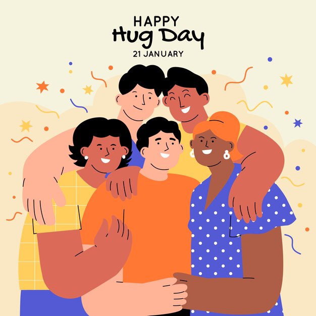 Free vector flat illustration for hug day celebration