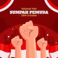 Free vector flat illustration for indonesian sumpah pemuda