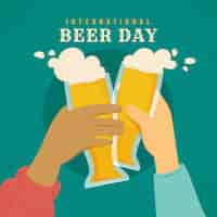 Free vector flat illustration for international beer day celebration