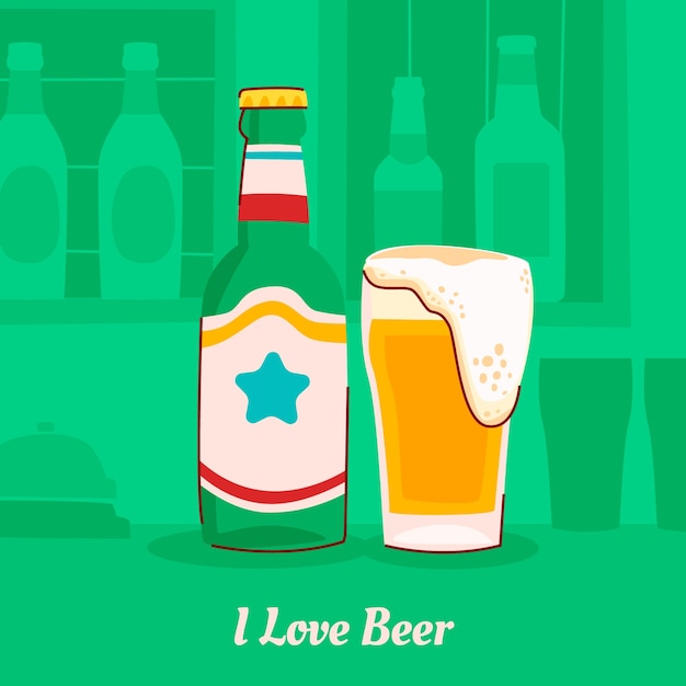 Free vector flat illustration for international beer day celebration