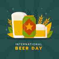 Free vector flat illustration for international beer day celebration