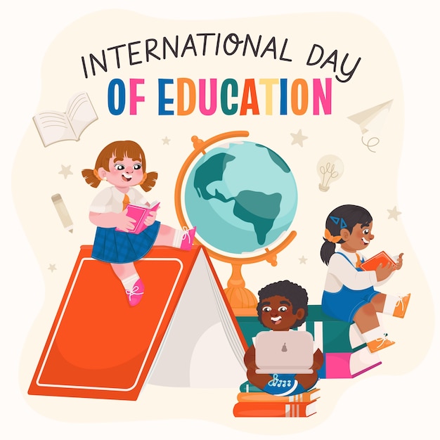 Flat illustration for international day of education