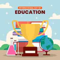 Free vector flat illustration for international day of education