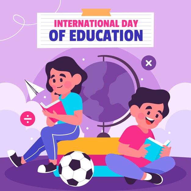 Flat illustration for international day of education