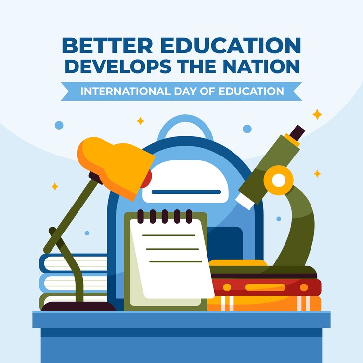 Free Vector flat illustration for international day of education