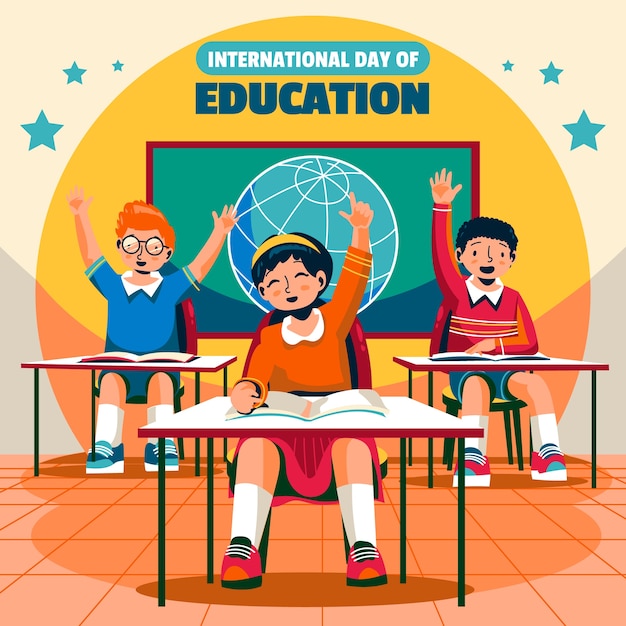 flat illustration for international day of education