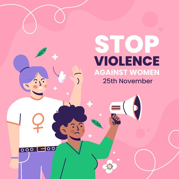 Flat illustration for international day for the elimination of violence against women