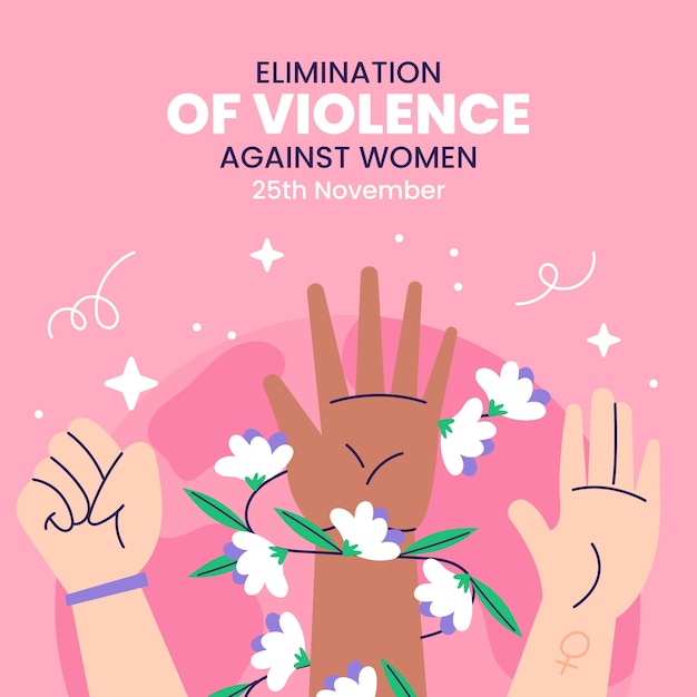 Flat illustration for international day for the elimination of violence against women