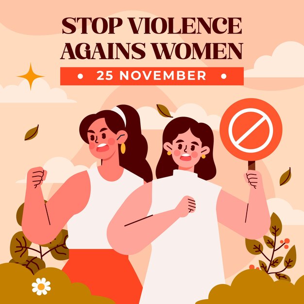 Free vector flat illustration for international day for the elimination of violence against women