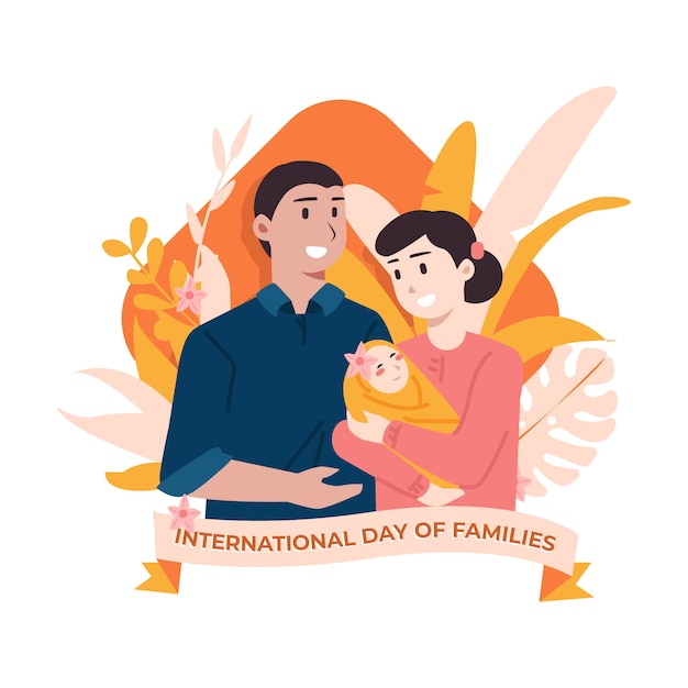 Flat illustration of international day of families
