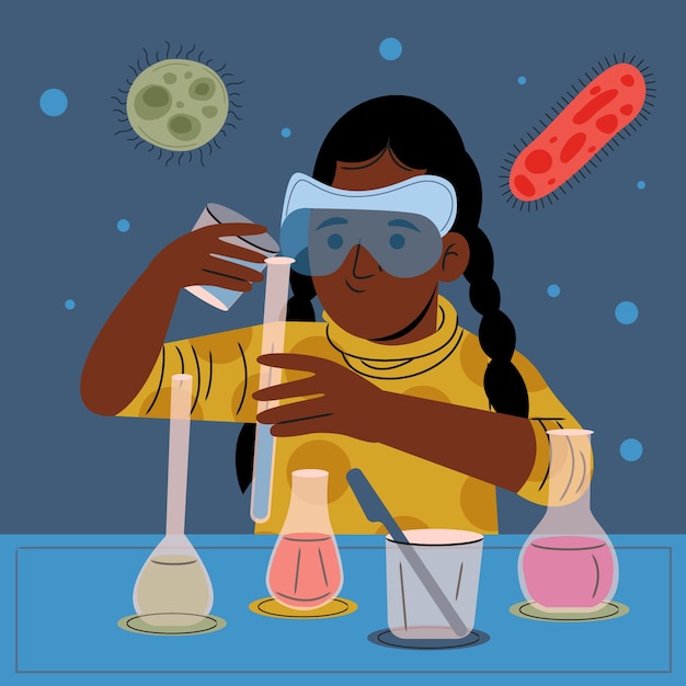 Free vector flat illustration for international day of women and girls in science