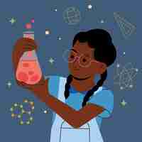 Free vector flat illustration for international day of women and girls in science