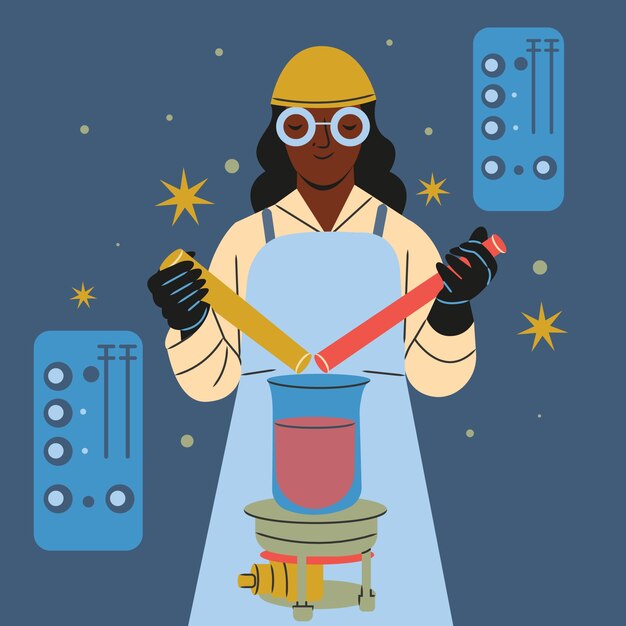 Flat illustration for international day of women and girls in science