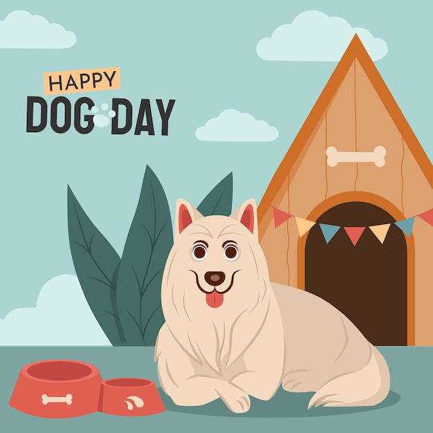 Free vector flat illustration for international dog day celebration