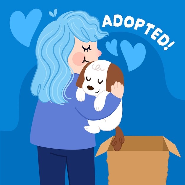 Flat illustration for international dog day celebration