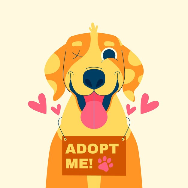 Flat illustration for international dog day celebration