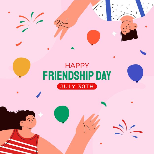 Flat illustration for international friendship day celebration