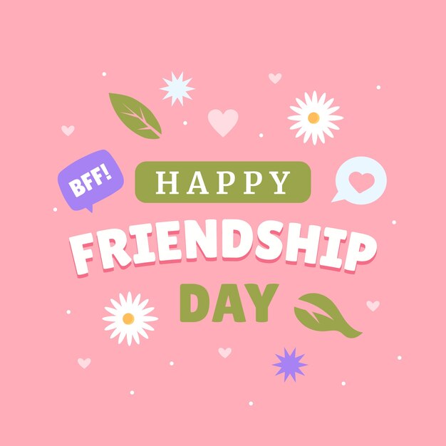 Flat illustration for international friendship day celebration