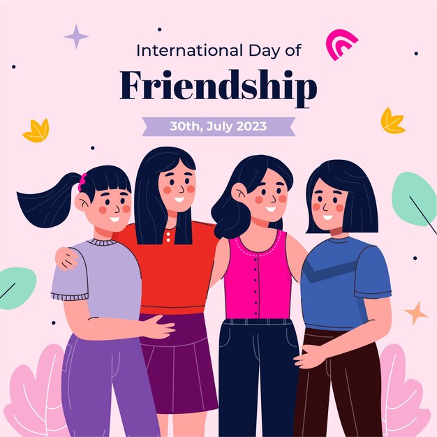 flat illustration for international friendship day celebration