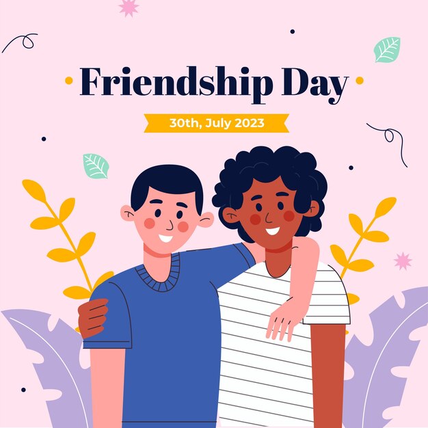 Flat illustration for international friendship day celebration