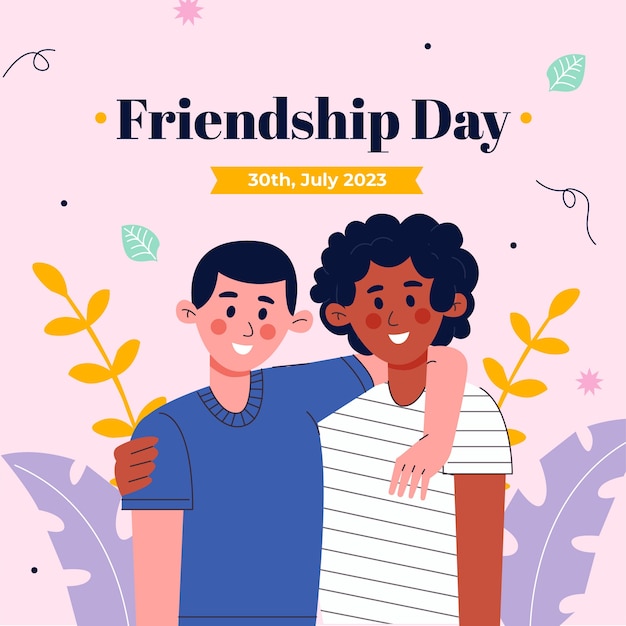 flat illustration for international friendship day celebration