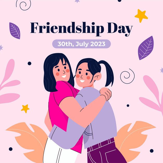 flat illustration for international friendship day celebration