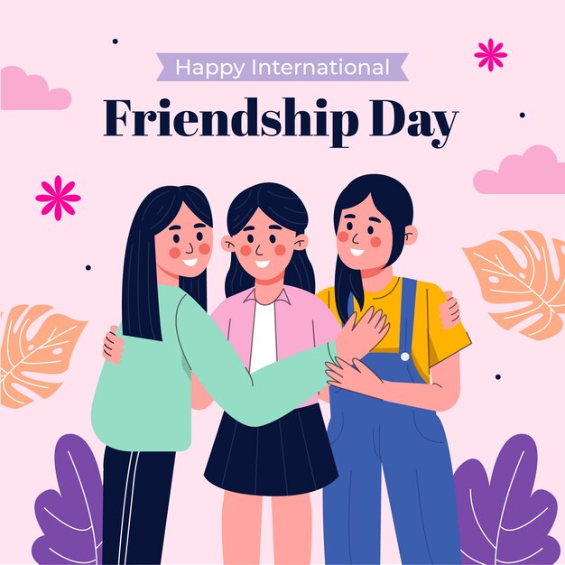 flat illustration for international friendship day celebration