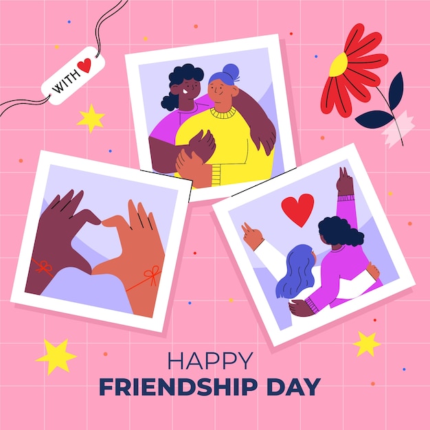 Flat illustration for international friendship day celebration