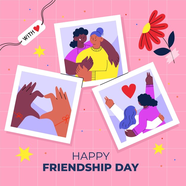 flat illustration for international friendship day celebration