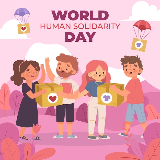 Flat illustration for international human solidarity day
