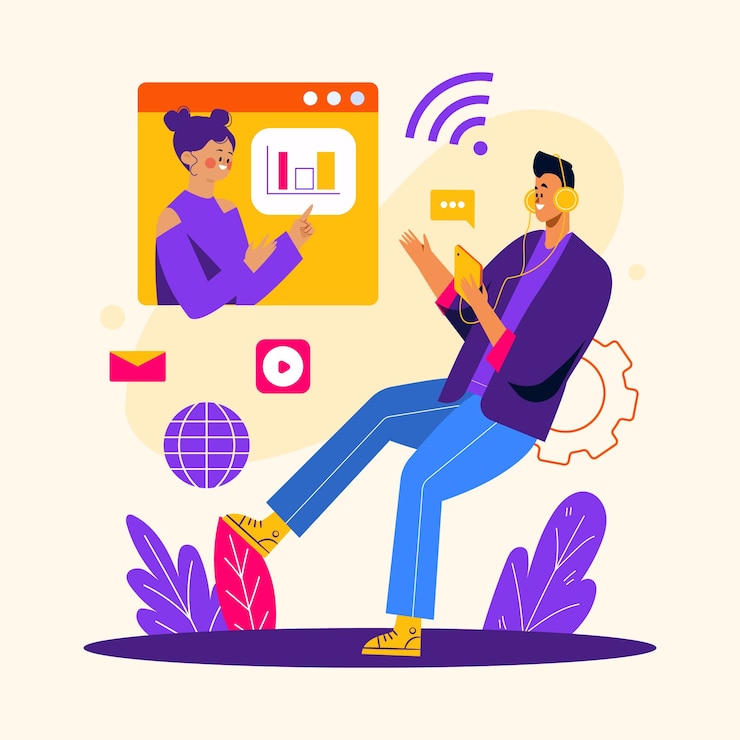 Free Vector flat illustration for international internet day celebration