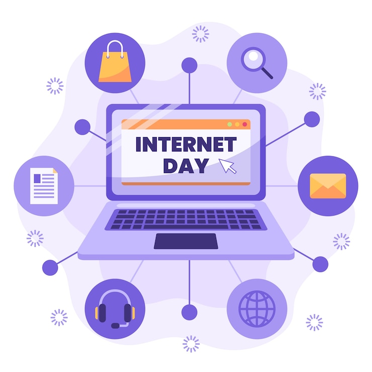 Free Vector flat illustration for international internet day celebration