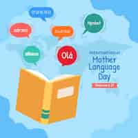 Free vector flat illustration for international mother language day